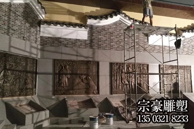 二十四孝紫銅室內裝飾浮雕壁畫