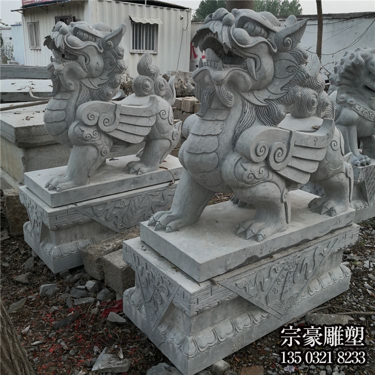 庭院小區(qū)大理石石雕會(huì)飛的貔貅雕塑 庭院小區(qū)大理石石雕會(huì)飛的貔貅雕塑