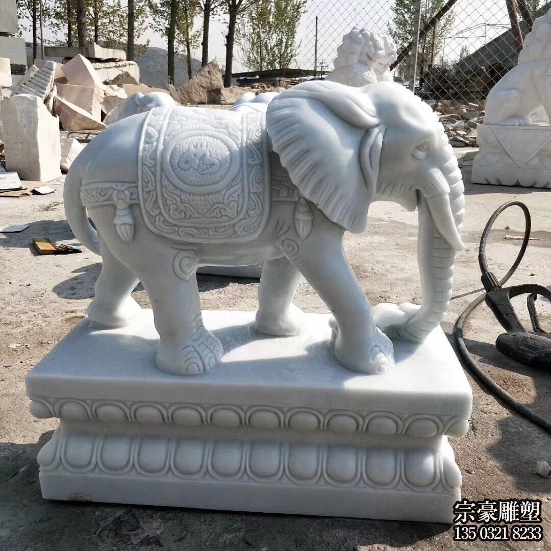 別墅大理石石雕大象雕塑 別墅大理石石雕大象雕塑