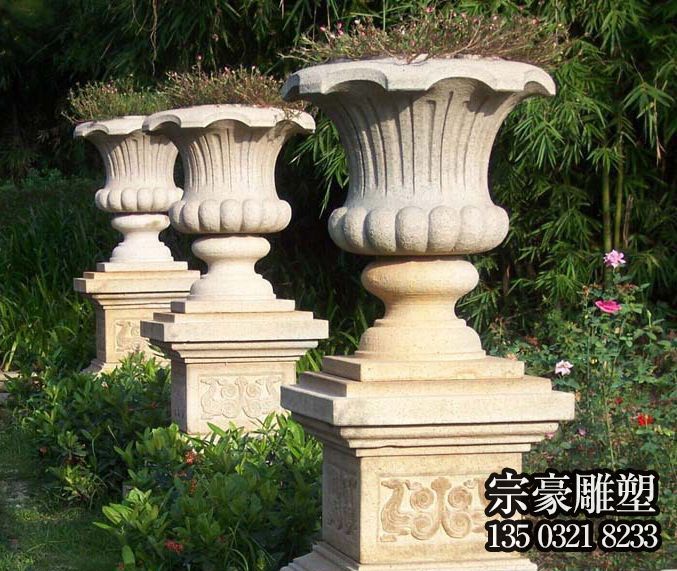 別墅小區歐式石雕花盆雕塑 別墅小區歐式石雕花盆雕塑