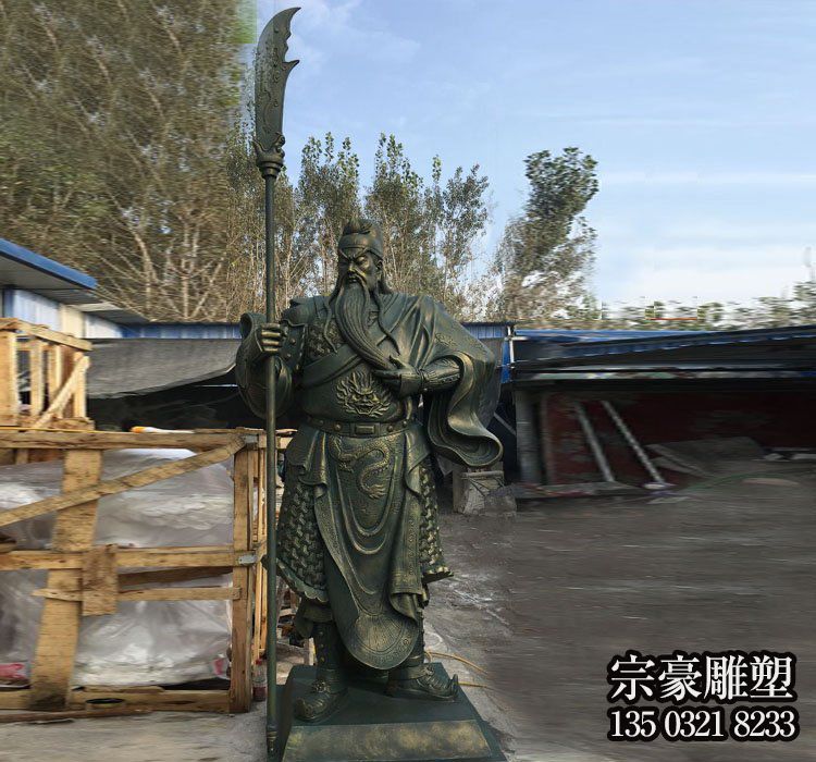 戶外景區不銹鋼仿銅關公雕塑 戶外景區不銹鋼仿銅關公雕塑