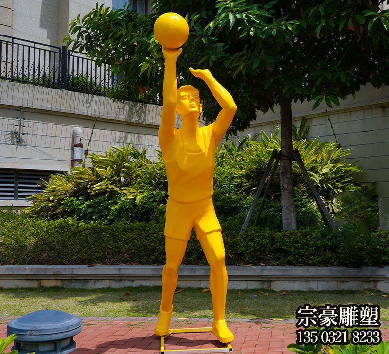 體育廣場戶外抽象打籃球運動景觀玻璃鋼雕塑 體育廣場戶外抽象打籃球運動景觀玻璃鋼雕塑