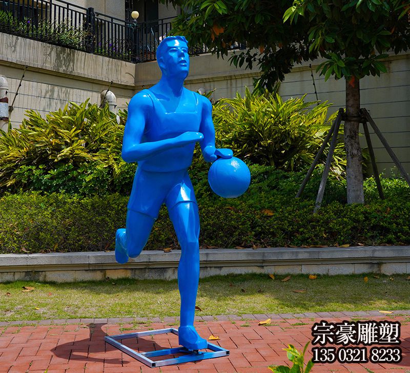 玻璃鋼噴漆籃球運動人物雕塑