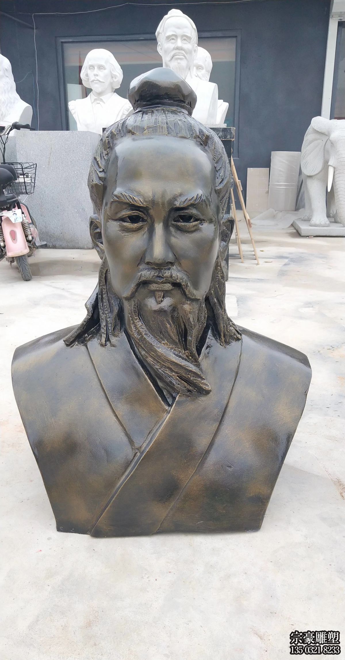 大學(xué)擺放玻璃鋼仿銅魯班頭像雕塑 大學(xué)擺放玻璃鋼仿銅魯班頭像雕塑